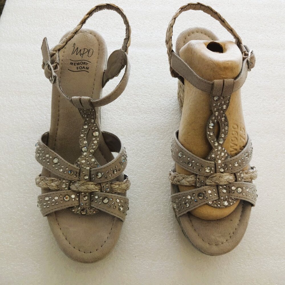 Impo Memory Foam Strappy Wedge Espadrille Sandals, Size 8.5M, NWOT - Picture 3 of 8